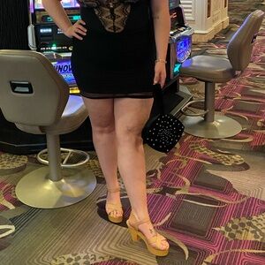 SHEIN Black Ruched Mini Skirt